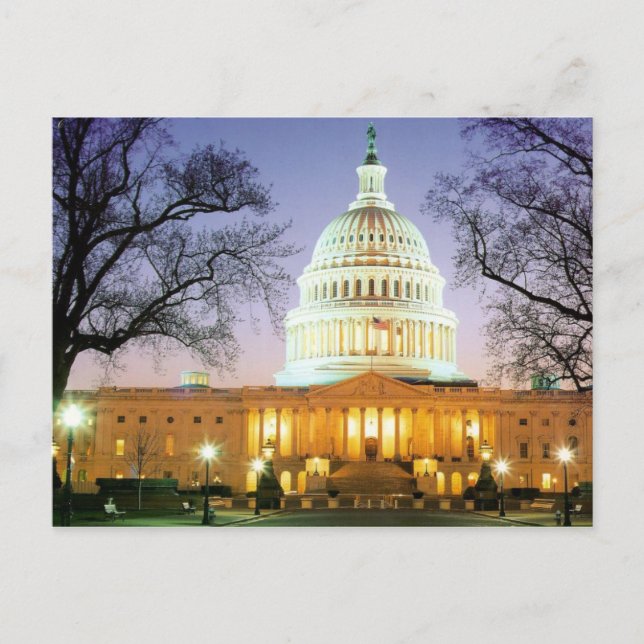 THE BEAUTIFUL WHITE HOUSE IN WASHINGTON POSTCARD (Front)