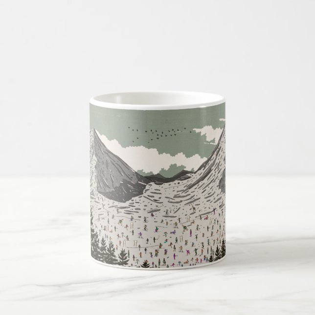 The Beautiful Winter Ski Landscape Coffee Mug (Center)