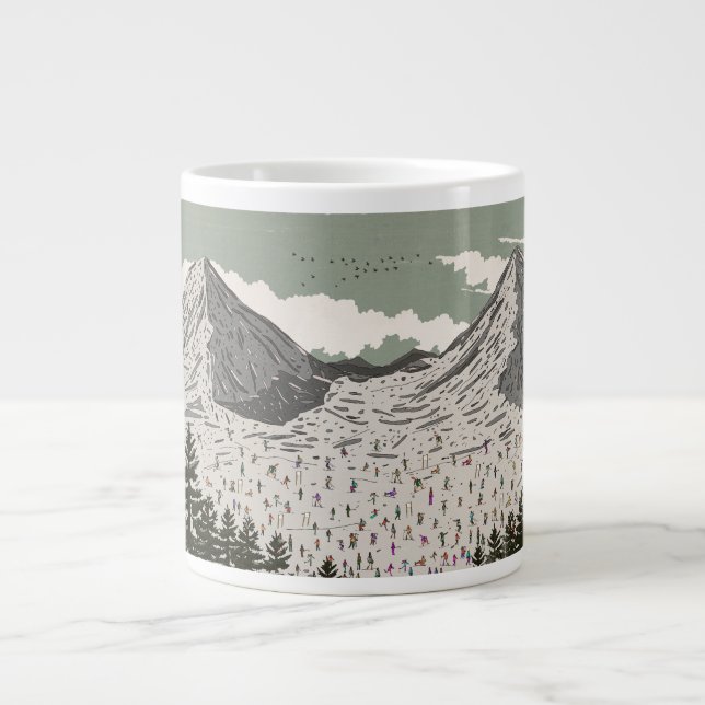 The Beautiful Winter Ski Landscape Large Coffee Mug (Front)