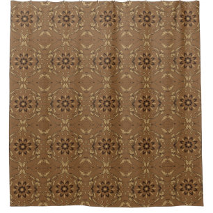 The beauty flower motifs on Kawung batik design wi Shower Curtain