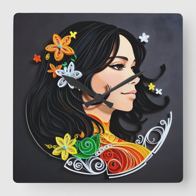 The Beauty of a Madam. Square Wall Clock (Front)