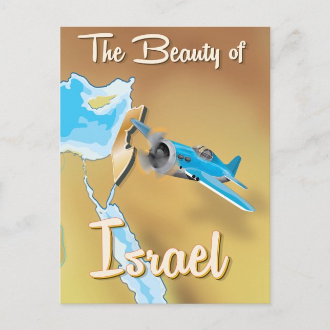 The Beauty of Israel Vintage Travel Poster Postcard (Front)