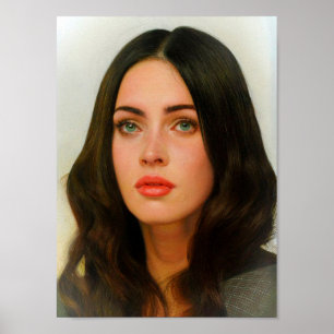 the beauty of megan fox art poster