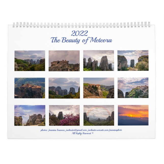The Beauty of Meteora -  Large Calendar (Back)