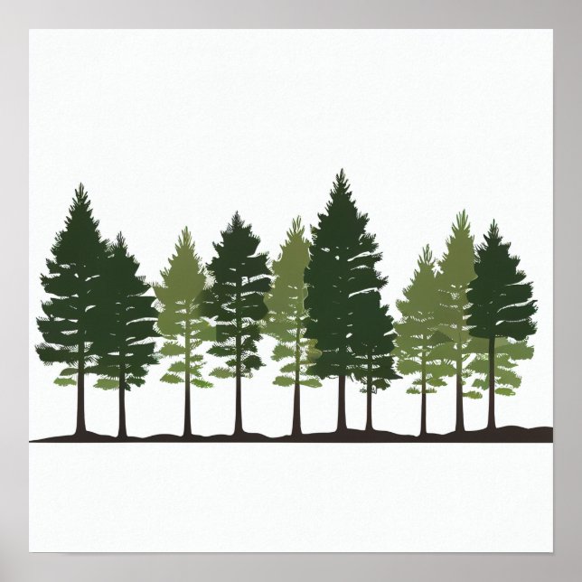 The Beauty of Minimalist Pine Tree Art Poster (Front)