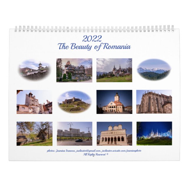 The Beauty of Romania -  Large Calendar (Back)