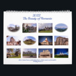 The Beauty of Romania -  Large Calendar<br><div class="desc">The Beauty of Romania -  Large Calendar,  two pages,  landscapes from Romania,  Peles Castle,  Bran Castle,  Parliament,  Pelisor Castle,  Monastery of Sinaia,  Brasov,  Rasnov Fortress</div>