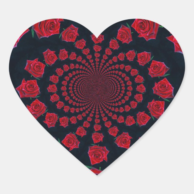 The Beauty of Roses: Floral Fantasy  Heart Sticker (Front)