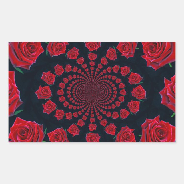 The Beauty of Roses: Floral Fantasy  Rectangular Sticker (Front)