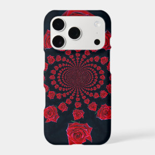 The Beauty of Roses   Red & Black Kaleidoscope Flo