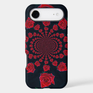 The Beauty of Roses   Red & Black Kaleidoscope Flo