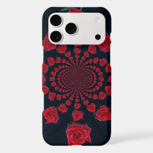 The Beauty of Roses   Red & Black Kaleidoscope Flo
