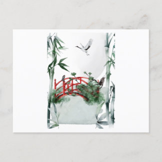 The beauty of the bridge and the scenery of Japan Postcard