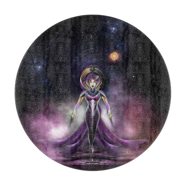 The Beauty Of Trilia Fractal Art Portrait Cutting Board (Front)