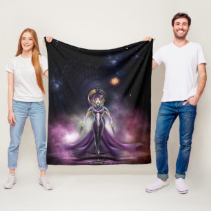 The Beauty Of Trilia Fractal Art Portrait Fleece Blanket