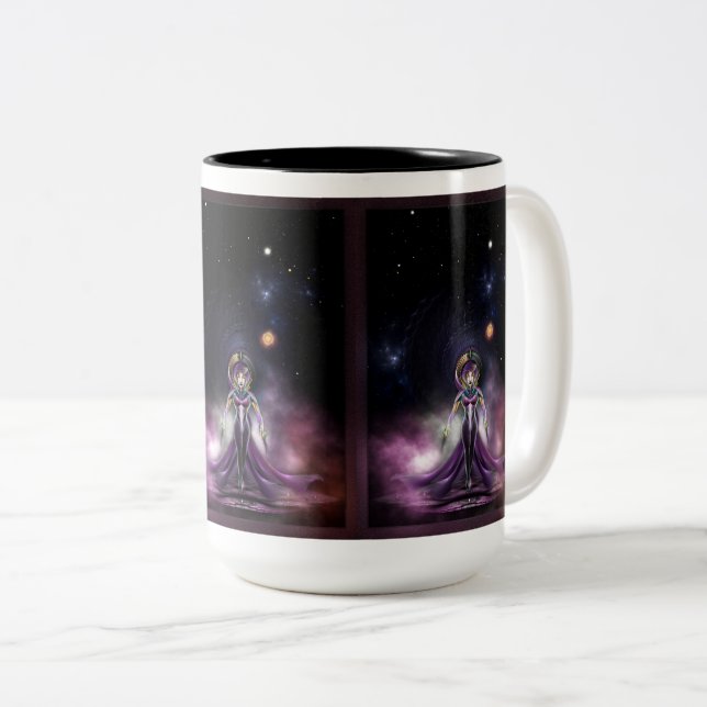 The Beauty Of Trilia Fractal Art Portrait Two-Tone Coffee Mug (Front Right)