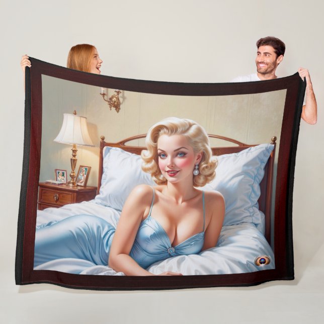 The Bed Is Just Fine AI Concept Art by Xzendor7 Fleece Blanket (In Situ)