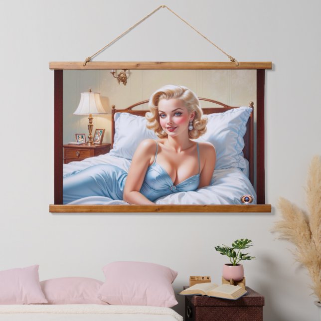 The Bed Is Just Fine AI Concept Art by Xzendor7 Hanging Tapestry (Bedroom)