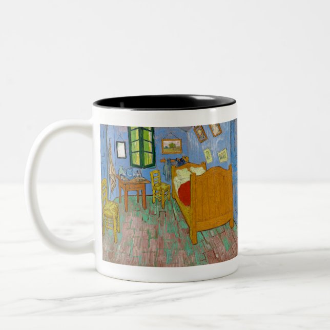 The Bedroom by Vincent Van Gogh. Two-Tone Coffee Mug (Left)