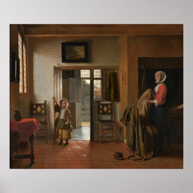 The Bedroom - Pieter de Hooch Fine Art Poster (Front)
