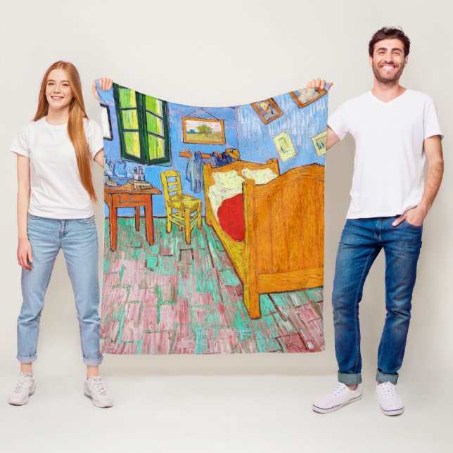 The Bedroom, Van Gogh Fleece Blanket (In Situ)