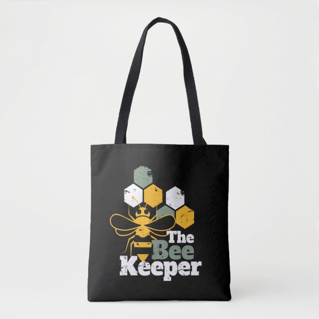 The Bee Keeper Funny Honey Bee Lover Tote Bag (Front)
