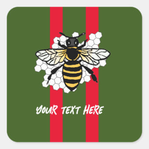 The bee square sticker
