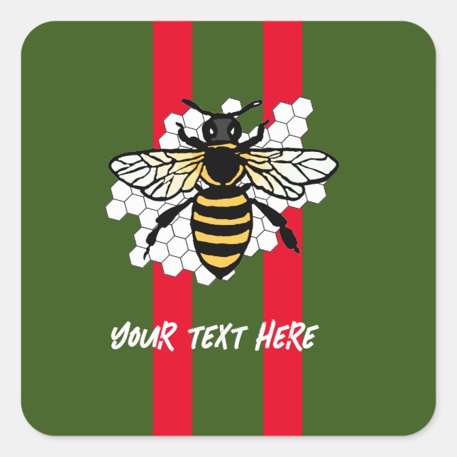 The bee square sticker (Front)