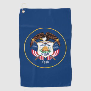 The Beehive State Industry Flag of Utah Golf Towel
