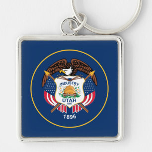 The Beehive State Industry Flag of Utah Key Ring
