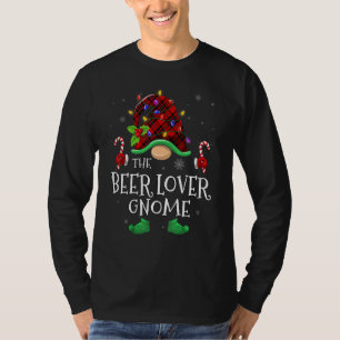 The Beer Lover Gnome Buffalo Plaid Matching Family T-Shirt