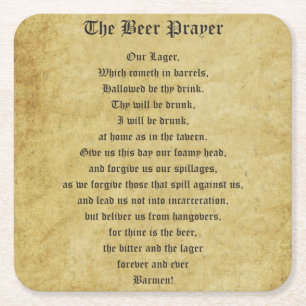 The Beer Prayer Square Paper Coaster