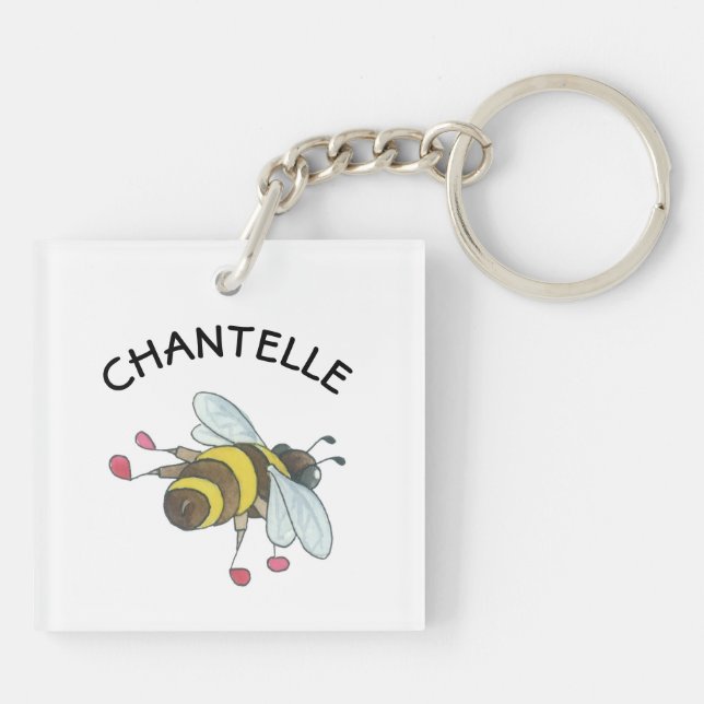 The bee's knees custom  keychain (Back)