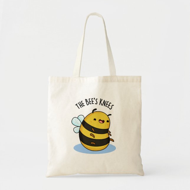 The Bees Knees Cute Bumble Bee Pun Tote Bag (Front)
