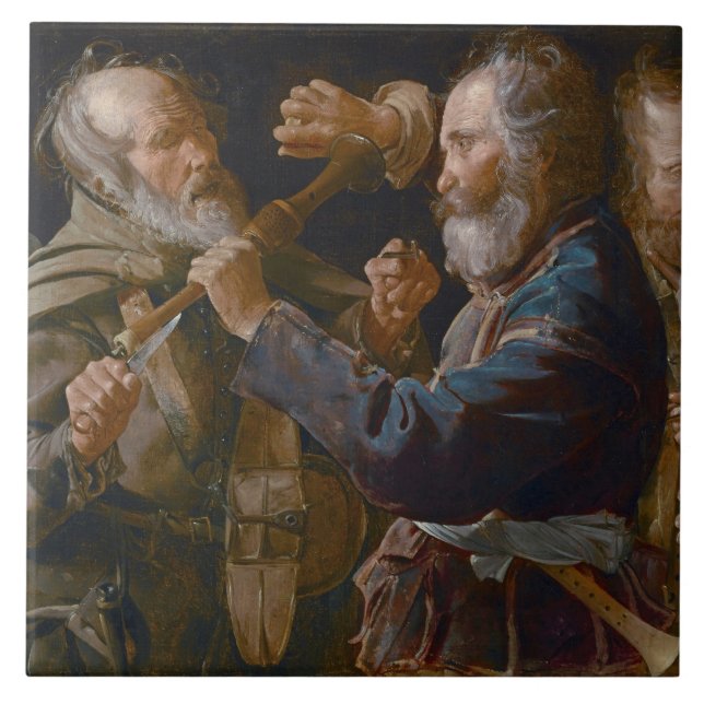 The Beggars' Brawl, c.1625-30 (oil on canvas) Ceramic Tile (Front)
