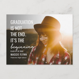 The Beginning Editable Colour Graduation Postcard