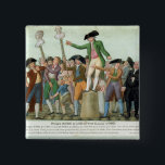 The Beginning of the French Revolution 15 Cm Square Badge<br><div class="desc">Lesueur Brothers's The Beginning of the French Revolution,  12 July 1789,  Paris (gouache on card) located at the Musee de la Ville de Paris,  Musee Carnavalet,  Paris,  France. The The Beginning of the French Revolution,  12 July 1789,  Paris (gouache on card) was created around the 18th century.</div>