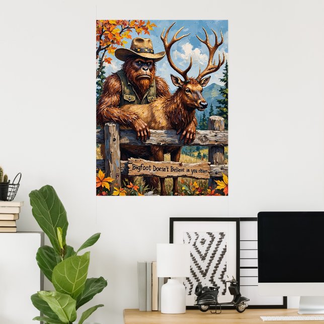 The Believer's Barrier Bigfoot's Autumn  Poster (Home Office)