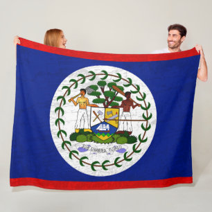 The Belize Flag - A Tapestry of Belizean Heritage Fleece Blanket