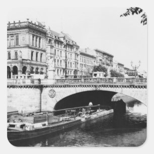 The Belle-Alliance Bridge, Berlin, c.1910 Square Sticker