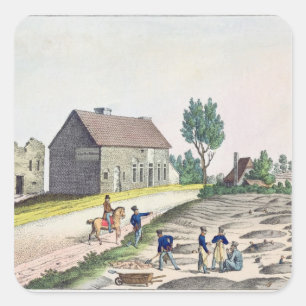The Belle Alliance Farm after  Battle of Square Sticker