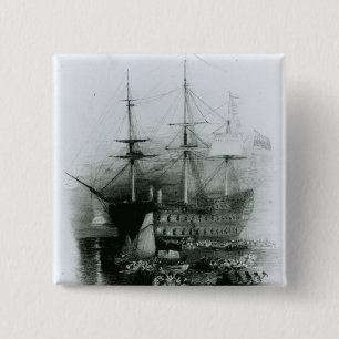 The Bellerophon at Plymouth Sound 15 Cm Square Badge