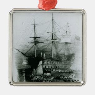 The Bellerophon at Plymouth Sound Metal Tree Decoration