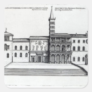 The Benediction Loggia of the Old Vatican Square Sticker