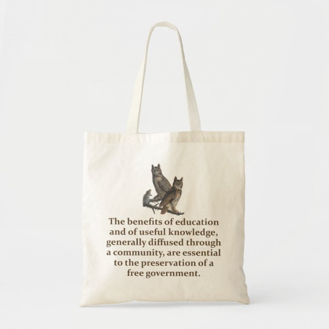The Benefits Of Education And Useful Knowledge - E Tote Bag (Front)