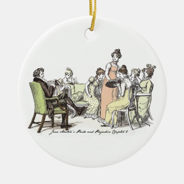 The Bennet Family - Jane Austen Pride & Prejudice Ceramic Ornament (Front)