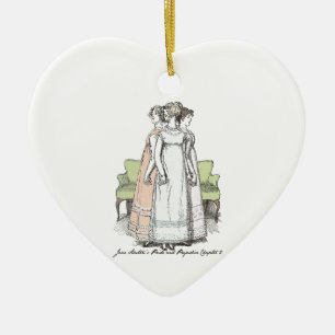 The Bennet Sisters - Jane Austen's P&P Ch 2 Ceramic Tree Decoration