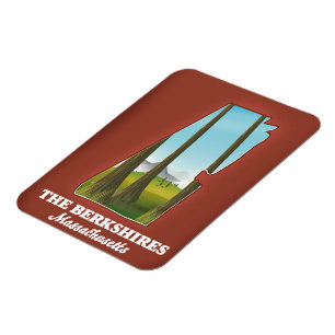 The Berkshires Massachusetts map Magnet