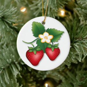 The Berry Best Strawberry Ceramic Ornament