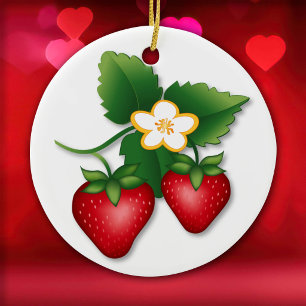 The Berry Best Strawberry Ceramic Ornament